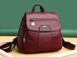 Foto van Tassen high quality leather backpack women capacity travel school bags fashion for 2020 mochilas
