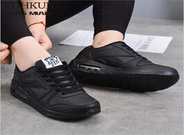 Foto van Schoenen fashion korean white platform sneakers women shoes 2020 pink flats breathable black leather
