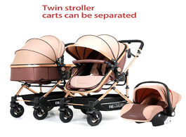 Foto van Baby peuter benodigdheden babyfond twins stroller can split the high lying landscape light shock pro