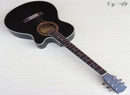 Foto van Sport en spel stock 40 inch full okoume wood 6 string acoustic guitar and red color high gloss cutwa