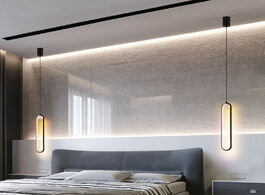 Foto van Lampen verlichting nordic simple modern led hanging lights bedroom bedside lamps iron art line hangl