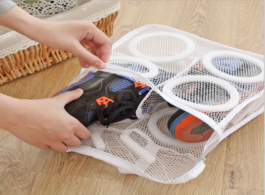 Foto van Huis inrichting laundry bag shoes organizer for shoe mesh bags dry home portable washing tools