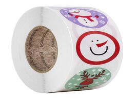 Foto van Kantoor school benodigdheden 500 pcs roll merry christmas snowman label sealing sticker round gift c