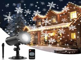 Foto van Lampen verlichting waterproof moving snowflake laser projector light christmas snowfall led stage fo