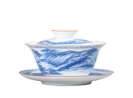 Foto van Huis inrichting jingdezhen gaiwan tea set blue and white porcelain tureen ceramic cup with lid cover