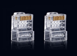 Foto van Elektrisch installatiemateriaal 100pcs rj45 8p8c cat6 crystal head modular plug gold plated network 