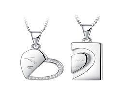 Foto van Sieraden 1pcs set fashion forever love couple heart shaped pendant necklace simple popular accessori
