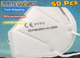 Foto van Beveiliging en bescherming 50pcs ffp2 filter mask 5 layers mouth protective masks kn95 face cover an