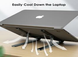Foto van Computer lingchen laptop stand for macbook pro air notebook foldable aluminium alloy holder bracket