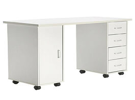 Foto van Meubels double edged manicure nail table with drawer station desk white us shipping