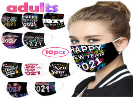 Foto van Baby peuter benodigdheden 2021 printed mascarilla desechable happy new years adult disposable mask c