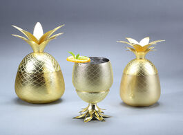 Foto van Huis inrichting pineapple cocktail glass metal copper cup moscow mule diy drink wine home decoration