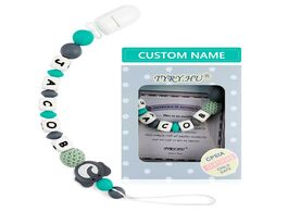 Foto van Sieraden tyry.hu pacifier clip personalized name for babies custom made silicone with cute elephant 