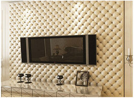 Foto van Woning en bouw luxury european style 3d imitation leather soft wallpaper tv background wall bedroom 
