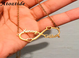 Foto van Sieraden atoztide 2019 new stainless steel personalized custom couple name necklace gold choker infi