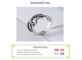 Foto van Sieraden s925 sterling silver chic english vintage thick ring minimalist wide glossy open joint tail