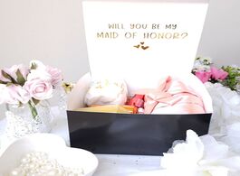 Foto van Huis inrichting will you be my bridesmaid gift box navy blue wedding boxes custom bridal maid of hon