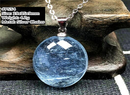 Foto van Sieraden real natural ocean blue aquamarine pendant necklace jewelry for women lady man gift crystal