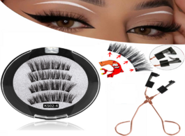 Foto van Schoonheid gezondheid 3d magnetic eyelashes with 3 4 magnets handmade makeup mink extended false reu