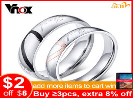 Foto van Sieraden vnox classic personalized wedding rings for women men engrave name servise 1piece