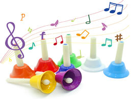 Foto van Speelgoed montessori musical material rhythm band 8 note metal hand bells instrument teaching aids e