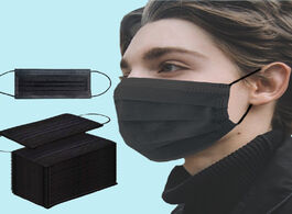Foto van Schoonheid gezondheid 10 200pcs disposable medic mouth mask anti dust black face 3 ply non woven bre