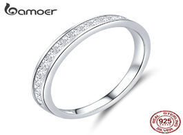 Foto van Sieraden bamoer genuine 925 sterling silver aaa zirconia finger rings for women wedding band engagem