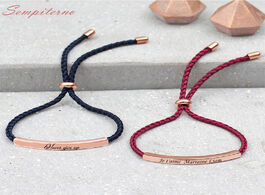 Foto van Sieraden engrave letters bracelet customized bracelets stainless steel 8 color rope bangles for godm