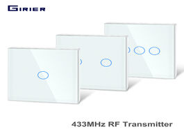 Foto van Elektronica girier 433mhz rf touch remote controller tempered glass panel wireless wall transmitter 
