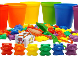 Foto van Speelgoed 100pcs rainbow sensory toys counting bears matching sorting cups baby kids games learning 
