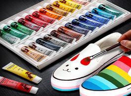 Foto van Huis inrichting acrylic paint set 12 color 24 waterproof painting shoes jelly children diy hand pain