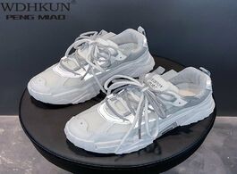 Foto van Schoenen stylish women casual shoes lovers leather dad platform chunky sneakers harajuku flat thick 