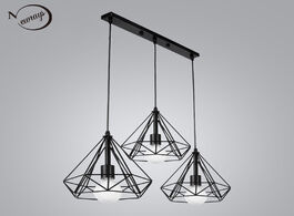 Foto van Lampen verlichting black retro industrial iron 3 heads pendant lights e27 led can design own lamps f