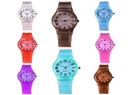 Foto van Horloge children candy color watches big number round dial silicone band quartz wrist watch for kids