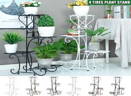 Foto van Meubels 4 tier metal adjustable plant stand flower pot holder display home decor garden indoor outdo