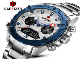 Foto van Horloge kademan luxury brand waterproof military sport watches men silver steel digital quartz analo