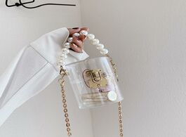 Foto van Tassen transparent mini pearl tote bag 2020 summer new high quality pvc women s designer handbag cha