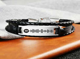 Foto van Sieraden personalized music spotify code bracelet for women men leather rope custom laser engraving 