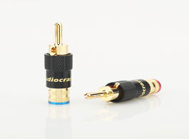 Foto van Elektronica 4xaudiocrast 24k gold plated audio banana speaker plug screw locking 10mm cable wire con