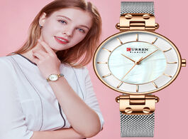 Foto van Horloge curren creative simple quartz watch women s dress steel mesh watches new clock ladies bracel