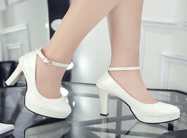 Foto van Schoenen 10.5cm work shoes women black pumps 2020 spring casual female high heels white red weding 3