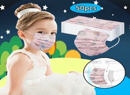 Foto van Baby peuter benodigdheden 50pcs 100ps kids children mask disposable face industrial 3ply breathable 