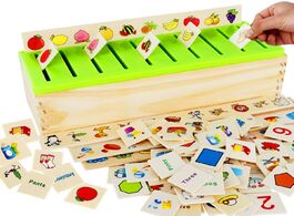 Foto van Speelgoed wooden montessori toys for toddlers sorting box educational preschool kindergarten learnin