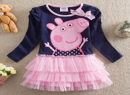 Foto van Speelgoed genuine peppa pig spring puff sleeve child girl long sleeved short blue pink mosaic cotton