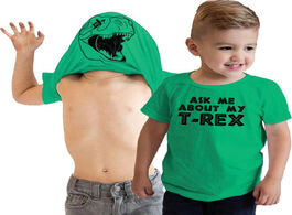 Foto van Baby peuter benodigdheden ask me about my t rex flip shirt kids funny dinosaur graphic tee clothes f