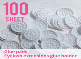 Foto van Schoonheid gezondheid wholesale 100pcs glue gasket eyelash holder adhesive pallet extension pads sta