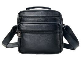 Foto van Tassen genuine leather men messenger bags single shoulder bag crossbody pack black handbag multi fun