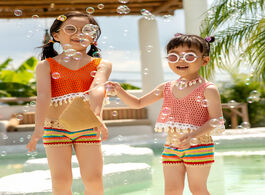 Foto van Sport en spel girls crochet bikini swimwear suits 2020 two pieces children beach bathing little biqu