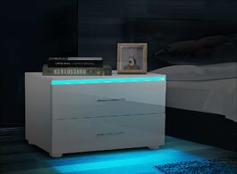 Foto van Meubels multifunction luxury led light nightstands with 2 drawers storage cabinet for night bedside 