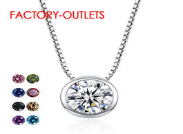 Foto van Sieraden 925 sterling silver pendant necklace for decoration 9 colours fashion jewelry cz crystal wo